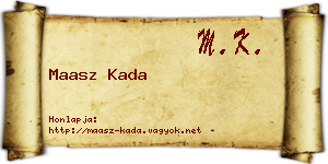 Maasz Kada névjegykártya